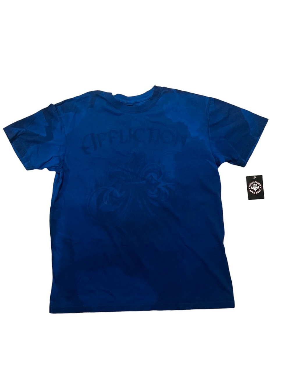 Brand New Affliction Live Fast Blue Tie Dye X-Large Biker T-Shirt